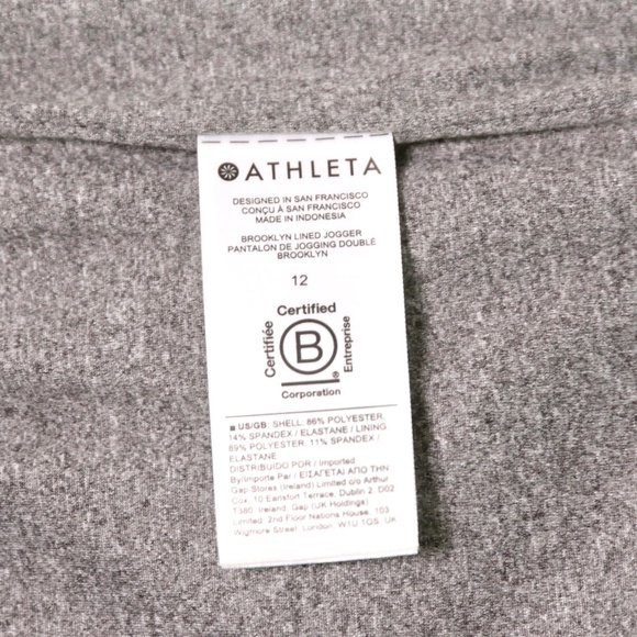 NWOT Athleta Brooklyn Lined Black Jogger Track Pants Womens 12 Athleisure Travel - Picture 8 of 12